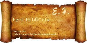 Egri Hilária névjegykártya